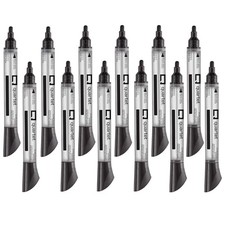 Quartet Glass Board Dry Erase Markers, Premium, Bullet Tip, Black, 12 Pack