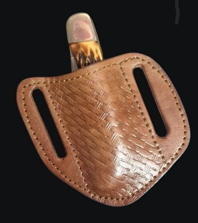 Vintage Camillus Folding Hunting Knife #26 USA W Leather Sheath  - Image 2 of 4