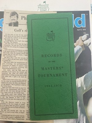 Augusta National Masters Golf Tournament 1979 Journalist Archive Collection