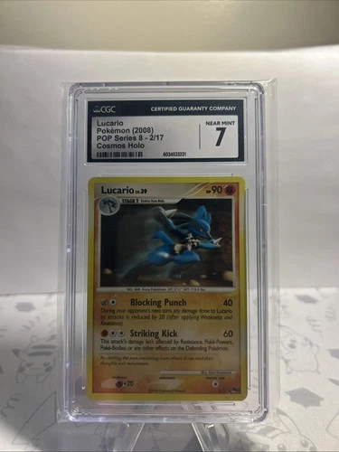 2007 Pokemon Lucario lv39 holo POP Series 8- 2/17 - CGC 7