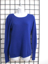 AUTUMN CASHMERE MEDIUM /LARGE / 36" BUST BLUE / CREW NECK / CASHMERE SWEATER