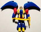 Vintage 1980s Transformers KO Knockoff 6" Robot Action Figure Red Blue Yellow