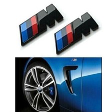 2x For BMW M Sport Emblem Gloss Black Sticker Side Wing Fender Badge 45x15mm