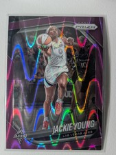 2025 Panini Prizm WNBA #23 Jackie Young Purple Seismic Prizm #/175