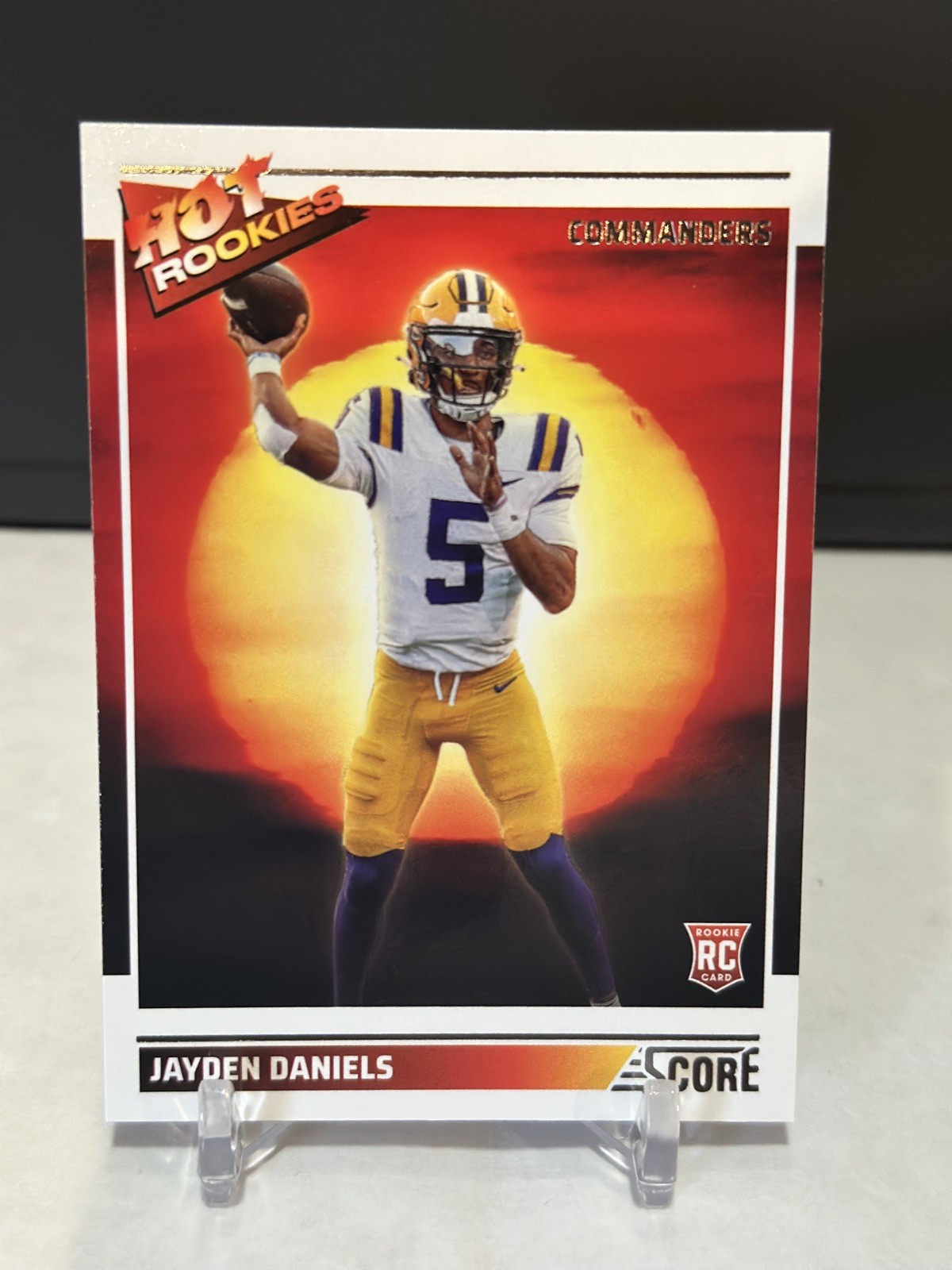 JAYDEN DANIELS 2024 Score Football Hot Rookies Insert #4 Washington Commanders