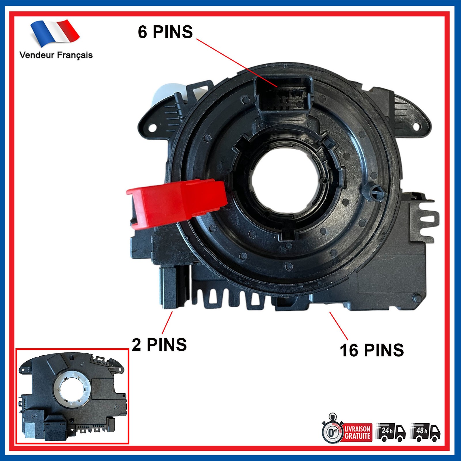 Contacteur tournant 5K0953569BC pour réparer voyant airbag Sharan
