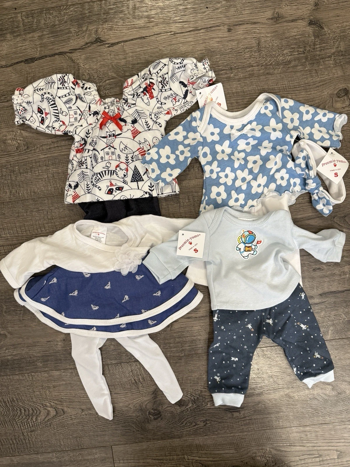 New Lot Of 4 Preemie Yums Size Small Baby Clothes Dress Pants Boy Girl Tights
Opens in a new window 