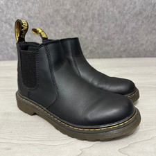 Dr. Martens 2976 J Chelsea Boots Kids Size 3 Black Softy T Leather Side Zip