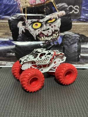 Monster Jam Mutt Dalmatian Loose Truck HTF 1/64 Red Wheels Tires White Frame