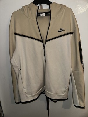 Mens Nike Tech Fleece Full Zip Hoodie Rattan Cream White Size Extra Large XL