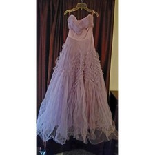 1950s Vintage Lavender Tulle Strapless Cupcake Gown