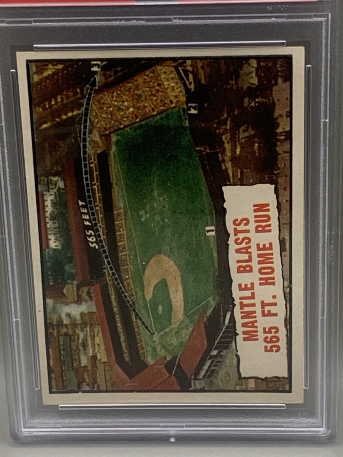 1961 Topps Baseball Thrills Mickey Mantle #406 PSA Graded 6 EX-MT Good Centering view 3