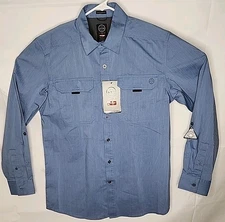 Wrangler ATG All Terrain Gear Regular Fit Blue Button Shirt Mens Medium NWT