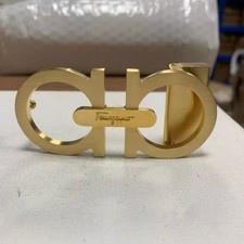 Ferragamo Brushed Gold Gancini Style Copper Belt Buckle for 3.5cm Straps