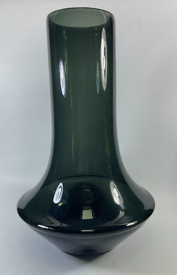 Dutz Collection Smokey Black 16'' Glass Vase Mouth Blown and Hand Formed