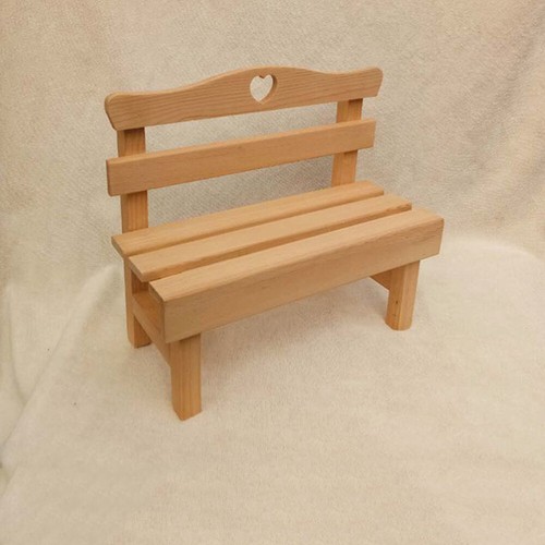 Small Wooden Chair Doll House Living Room Furniture Fairy Garden Bench - Picture 12 of 12