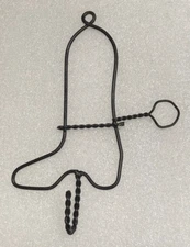 8-1/2" x 6'” Metal Hand Forged Twisted Cowboy Boot Coat Hanger Hook