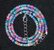 AAA+ Natural Ethiopian Opal Wello Fire Opal Gemstone Beads 16"Necklace F1870