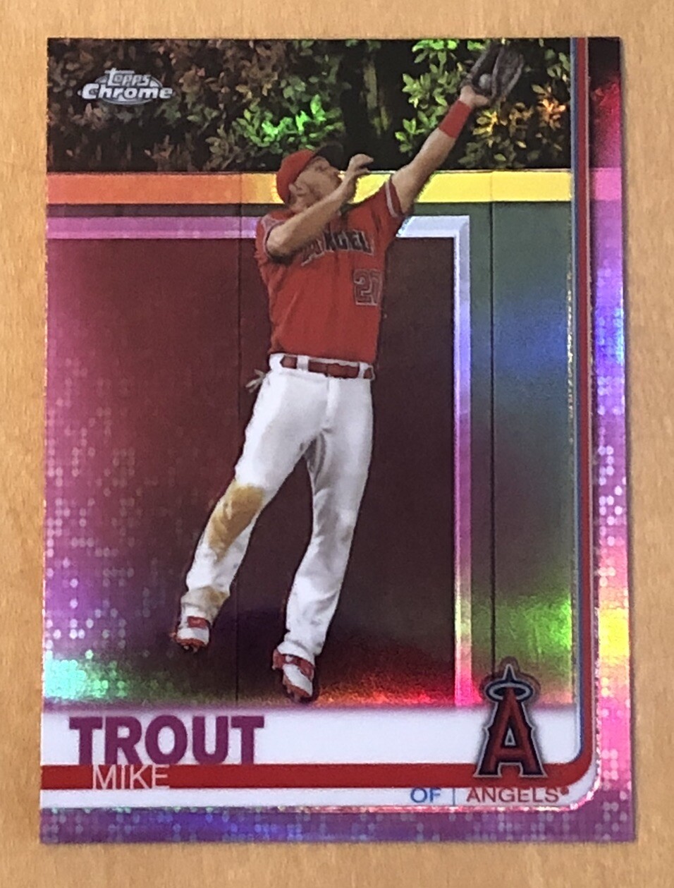 Mike Trout 2019 Topps Chrome #200 Pink Refractor Parallel Angels