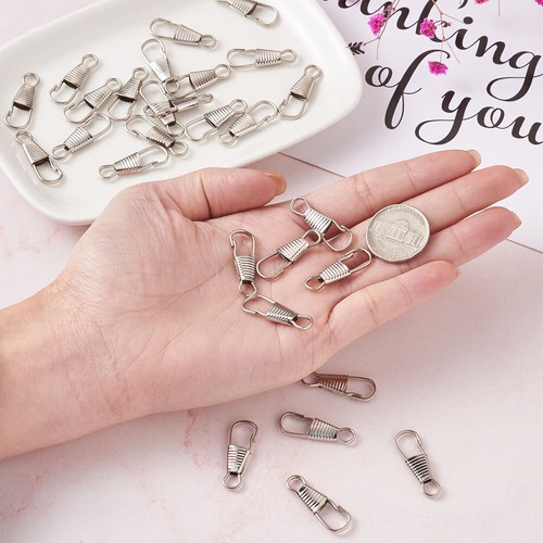 100pcs Lanyard Spring Hooks Antique Bronze Iron Snap Clip Fastener Hook 25x9mm - Picture 30 of 33
