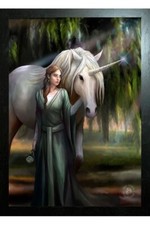 Image of BLACK FRAMED ANNE STOKES ART - EVERGLADE UNICORN 3D PICTURE PRINT 325mm x 425mm