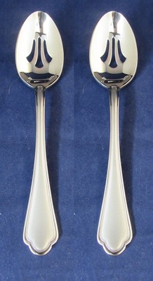 SET OF TWO - Sant Andrea Stainless -  SATIN ROSSINI - Slotted Serving Spoons NEW