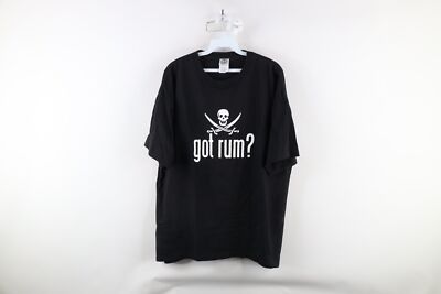 Vtg Y2K Streetwear Mens XL Spell Out Got Rum Skull Boston Massachusetts T-Shirt