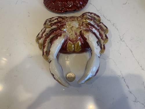 Bernard Palissy Style Sea Crab Sulpture W/ Lid Original Tag! - Picture 17 of 24