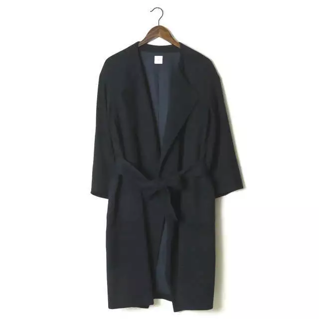 6 ROKU BEAUTY&YOUTH UNITED ARROWS LINEN MIX GOWN COAT 1625-260-3678 36 Navy