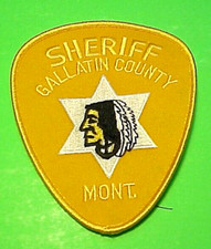 GALLATIN COUNTY  MONTANA (INDIAN) 4 1/2"  SHERIFF   PATCH  FREE SHIPPING!!!