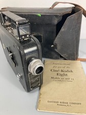 Kodak Cine Eight Model 25 8mm Movie Film Camera With Leather Case and Manual