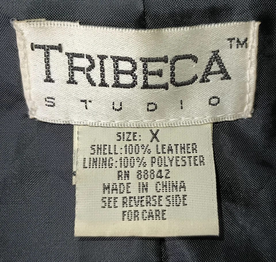 Chaqueta de cuero para mujer talla X negra Tribeca Pit 2 Pit 22" entrepierna Pit 2 parte inferior 21" Foto 3 de 4