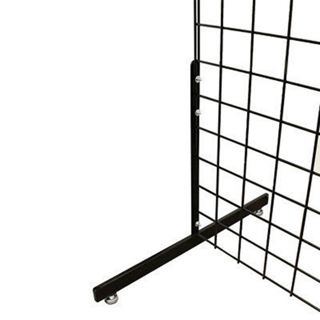 3 GLOSS BLACK Gridwall Panel 4 Ft Tall Wire Grid Shelving Board TLeg