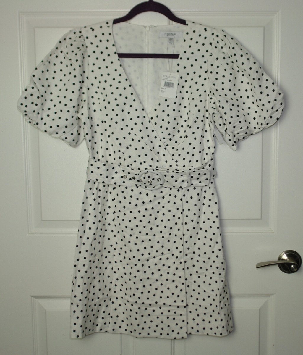 NWT Ever New Melbourne Maggie Linen Wrap Dress White Black Dots Size 6 | eBay NWT Ever New Melbourne Maggie Linen Wrap Dress White Black Dots Size 6 | eBay