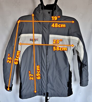 JACKET VINTAGE MAMMUT SNOW SPORTS GORE TEX WEATHER PROTECTION GRAY