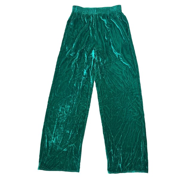 Maison Margiela  Emeraud Green Silk Blend Pants  Wide fit  Size 38 fits US 25 to