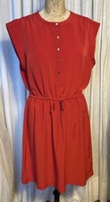 Covington Women’s Red Sleeveless Shirt Dress Sz XLP Pre-owned