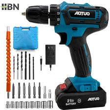 HBN Cordless Drill Set, 21V Lithium Ion Power Drill with 1 Battery and Charger