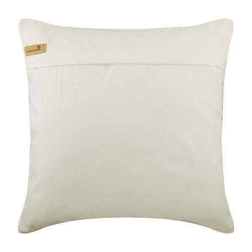 Decorative Pillow Cover Ivory 16"x16", Square Burlap Fabric - Foiled Contrast - Picture 3 of 3