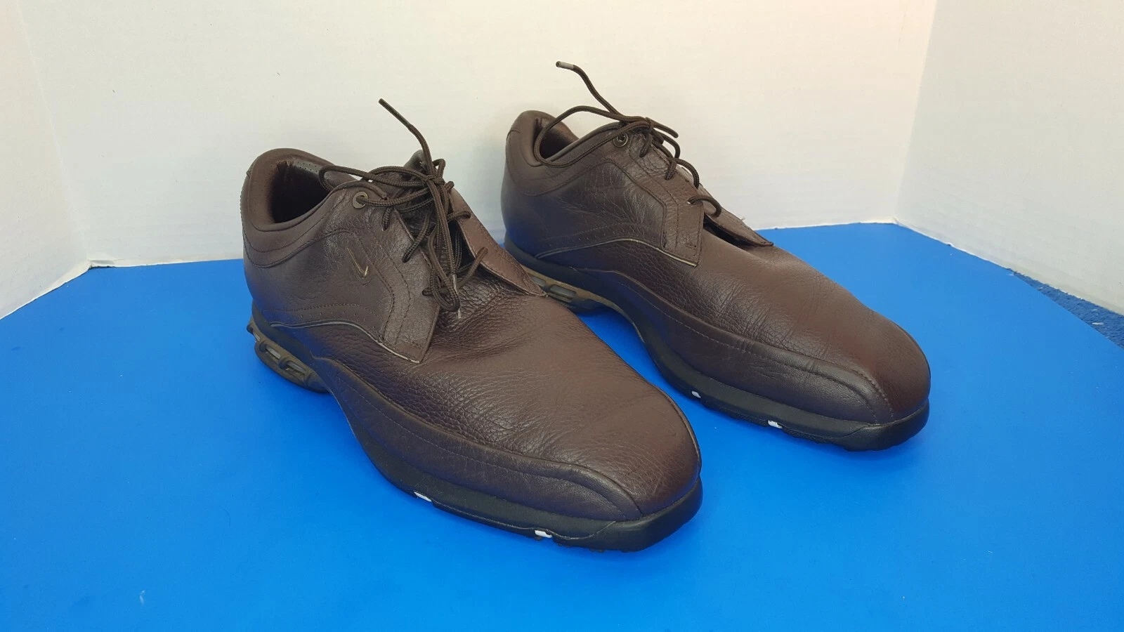 Nike Golf scarpe premium da uomo in pelle marrone 379216 272 Zoom Air Tour taglia 10 5