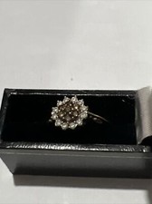 9K Cognac & White Diamond Ring
