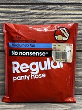 Vintage No Nonsense Regluar Panty Hose Medium to Tall Reinforced Toe Tan