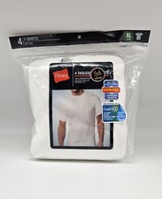 4Pack Men's L XL HANES Comfort Soft White Cotton Crew Neck Short Sleeve T Shirts