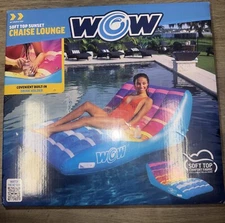 Wow Sports Sunset Chaise Lounge Inflatable Pool and Beach Chair