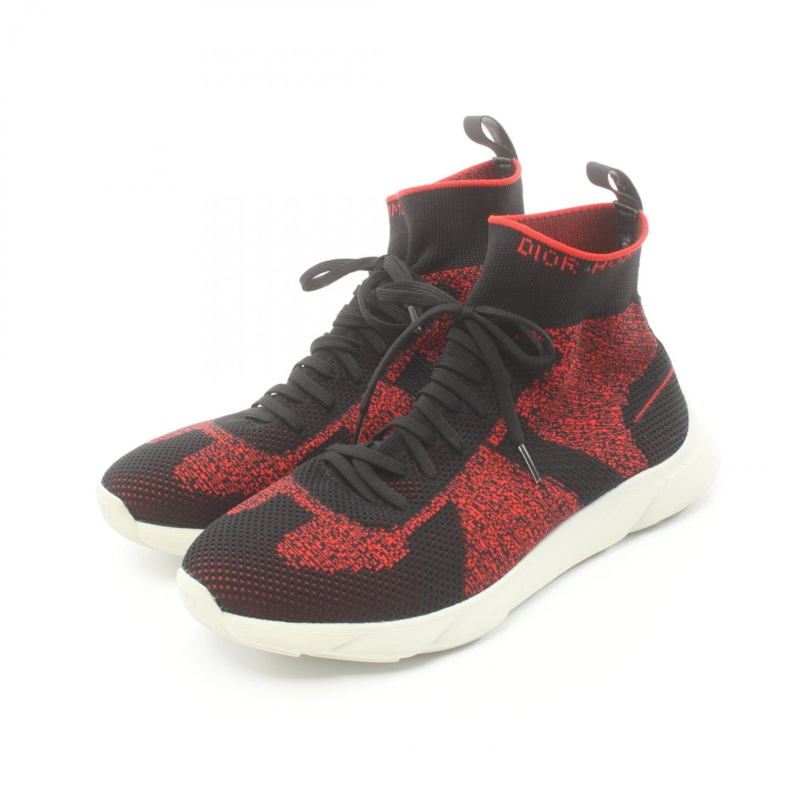DIOR HOMME B21 chaussettes baskets tissu chaussures noir rouge occasion homme