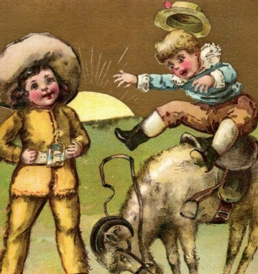 1891 McLaughlins XXXX Coffee ''A Bucking Goat'' Cute Children Rio De Janeiro #5 A