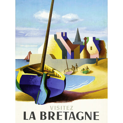 Nathan Visit Bretagne Eisenbahn Reise Werbung großer Leinwand Kunstdruck