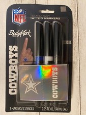 Dallas Cowboys Temporary Tattoo Markers Body Mark By Bic 3 Markers