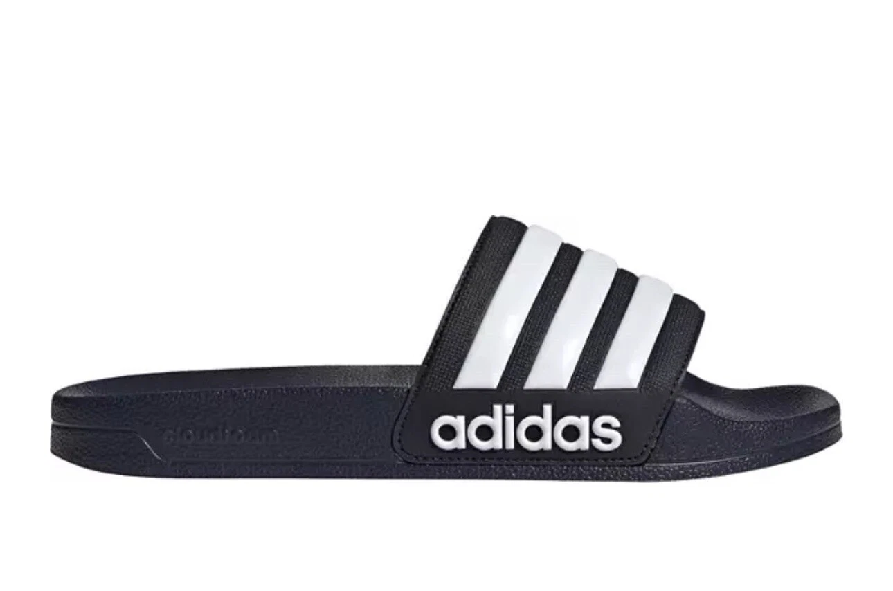 Taglia 8 9Unisex Adidas Scivoli doccia Adilette blu scuro bianco