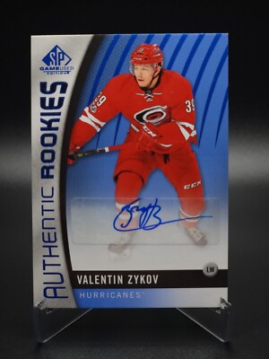 Valentin Zykov 2017-18 SP Game Used Hockey Authentic Rookies Auto #101 Carolina